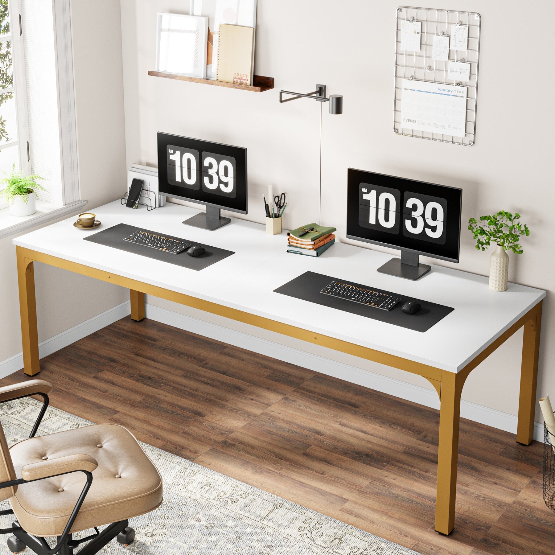 Rectangle Executive Desk, 78.7" Computer Desk 6FT Conference Table Tribesigns